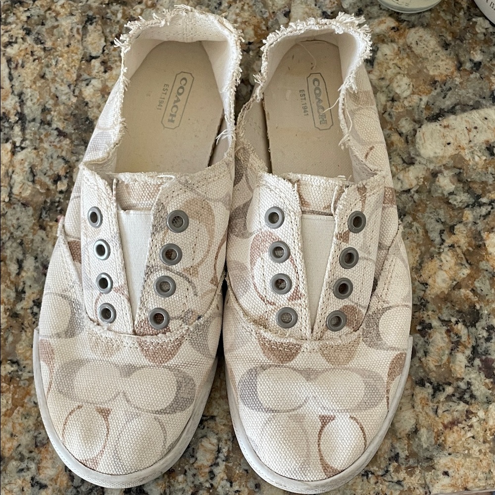 Coach Katie slip-ons Coach women Sneakers - Cream and Brown